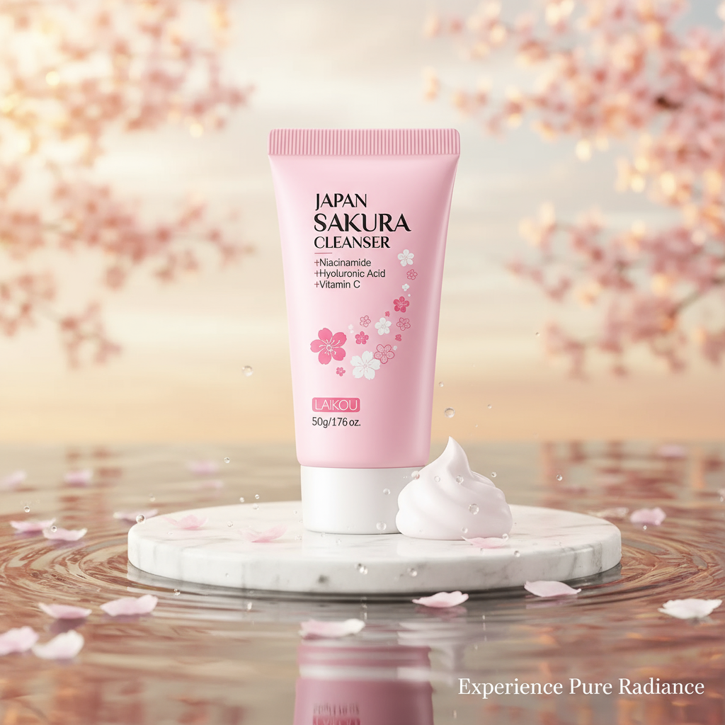 Nettoyant VIsage Sakura — peau douce et lumineuse.
